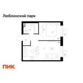 Квартира 35,4 м², 1-комнатная - изображение 1