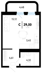 Квартира 29,5 м², студия - изображение 1