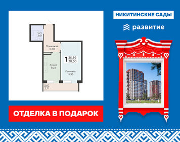 Квартира 38,3 м², 1-комнатная - изображение 1