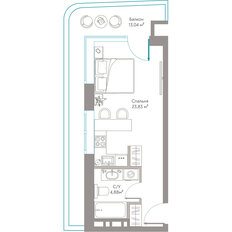 Квартира 41,8 м², студия - изображение 3
