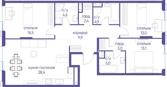 Квартира 102,8 м², 2-комнатная - изображение 2