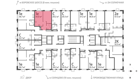Квартира 34 м², 1-комнатная - изображение 2