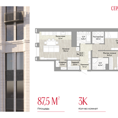 Квартира 87,5 м², 3-комнатная - изображение 2