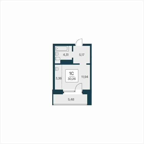 20,3 м², апартаменты-студия 5 067 500 ₽ - изображение 13
