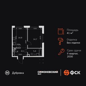Квартира 41,4 м², 1-комнатная - изображение 1