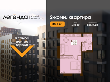 Квартира 38,7 м², 2-комнатная - изображение 1