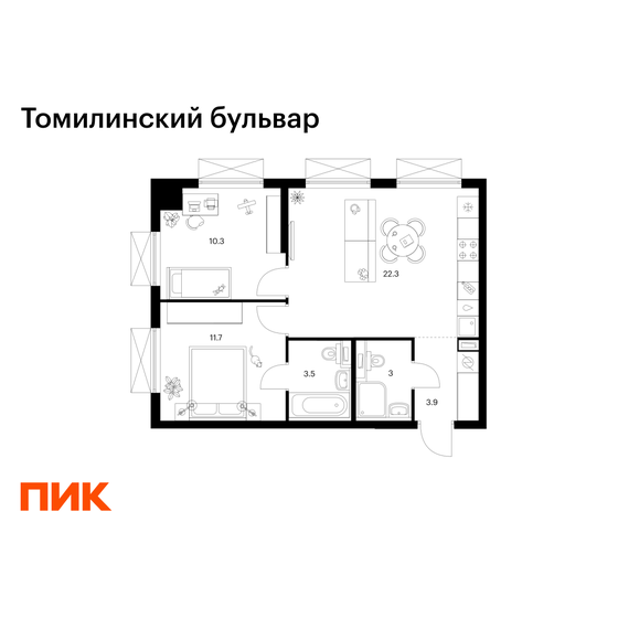 52,3 м², 2-комнатная квартира 14 000 000 ₽ - изображение 105
