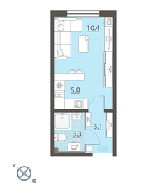 Квартира 21,8 м², студия - изображение 2