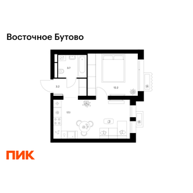 Квартира 36,2 м², 1-комнатная - изображение 1