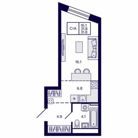 Квартира 31,8 м², студия - изображение 1