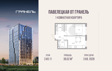Квартира 38 м², 1-комнатная - изображение 1
