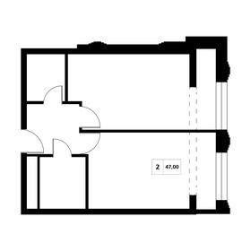 Квартира 48,4 м², 2-комнатные - изображение 1