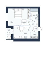 Квартира 40,8 м², 1-комнатная - изображение 1