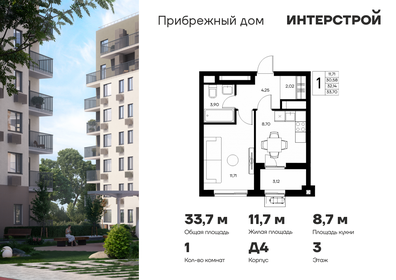 Квартира 33,7 м², 1-комнатная - изображение 1