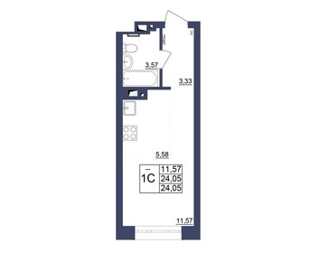 Квартира 24,1 м², 1-комнатная - изображение 1
