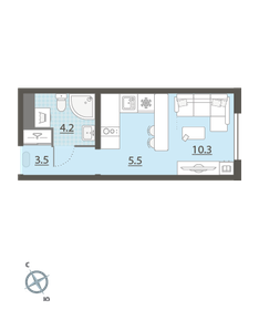 Квартира 23,4 м², студия - изображение 2