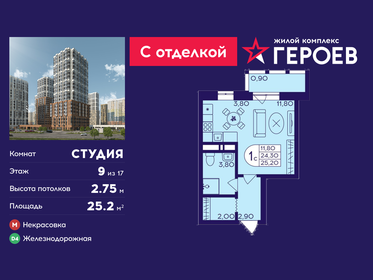 Квартира 25,2 м², студия - изображение 1