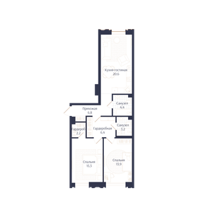 Квартира 72,8 м², 2-комнатная - изображение 1