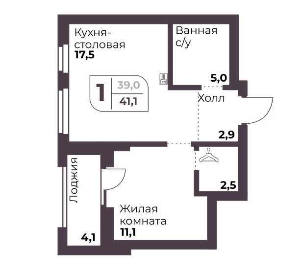 40,7 м², 1-комнатная квартира 6 186 400 ₽ - изображение 17