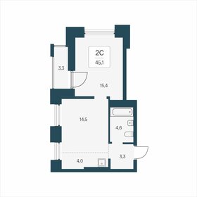 Квартира 45,1 м², 2-комнатная - изображение 1