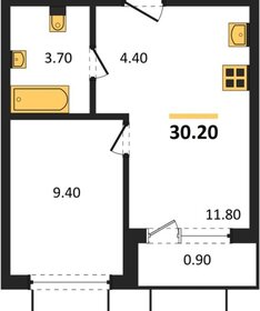 Квартира 30 м², 1-комнатная - изображение 1