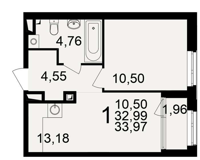 33,2 м², 1-комнатная квартира 3 700 000 ₽ - изображение 89