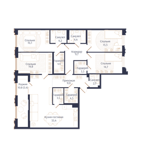 Квартира 147,2 м², 4-комнатная - изображение 1