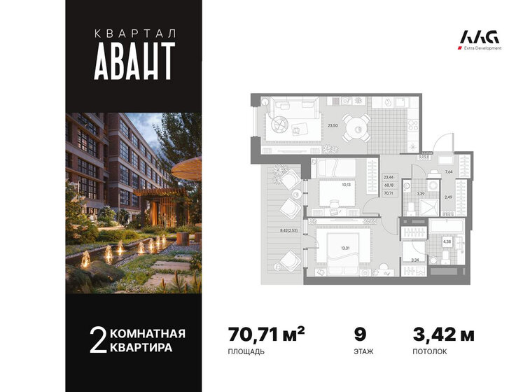 123,6 м², 2-комнатная квартира 95 000 000 ₽ - изображение 155