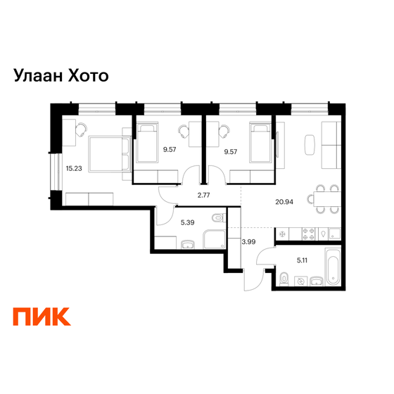 86,4 м², 3-комнатная квартира 16 557 129 ₽ - изображение 20