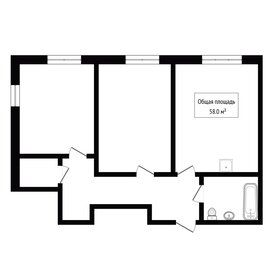 Квартира 58 м², студия - изображение 1