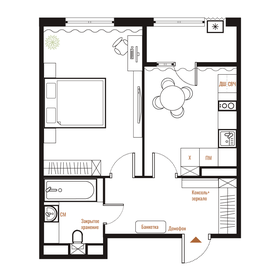 Квартира 41,5 м², 1-комнатная - изображение 2