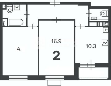 Квартира 57 м², 2-комнатная - изображение 2