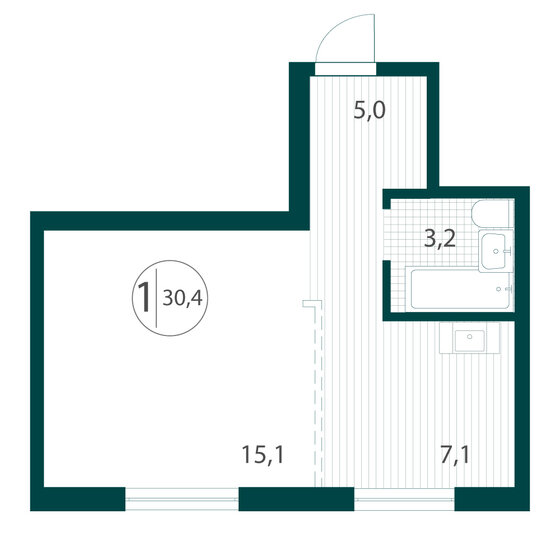 33,4 м², 1-комнатная квартира 3 150 000 ₽ - изображение 71