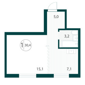 Квартира 30,4 м², 1-комнатная - изображение 1