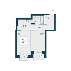 Квартира 52,5 м², 2-комнатная - изображение 1