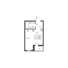 Квартира 25,2 м², студия - изображение 1