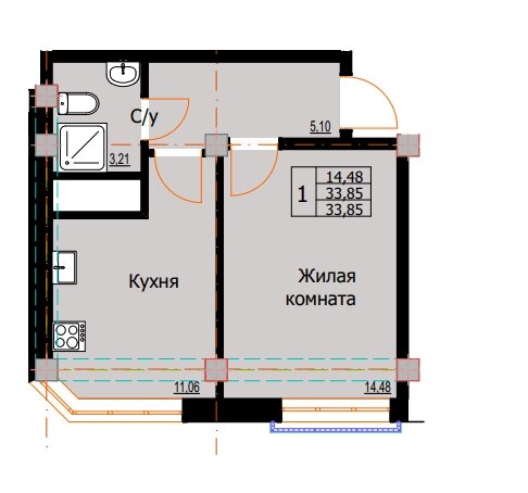 Варианты планировок ЖК «Резиденция на Курорте» - планировка 2