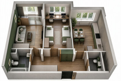 Квартира 59,8 м², 2-комнатная - изображение 1