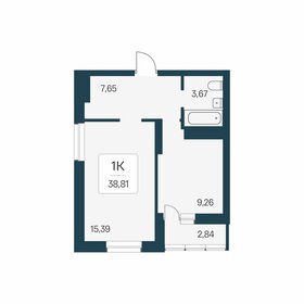 Квартира 38,8 м², 1-комнатная - изображение 1