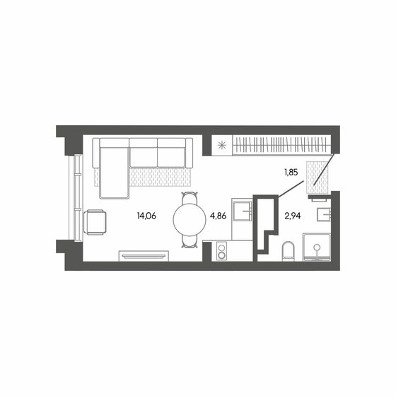 31,6 м², квартира-студия 6 256 800 ₽ - изображение 14