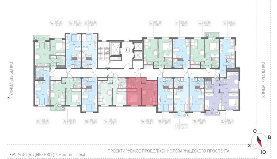 41,9 м², 1-комнатная квартира 21 053 052 ₽ - изображение 52