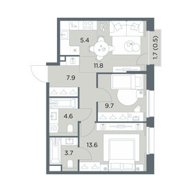 Квартира 57,2 м², 3-комнатная - изображение 1