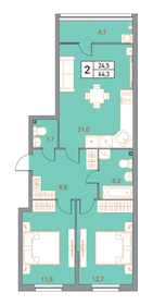 Квартира 64,3 м², студия - изображение 1