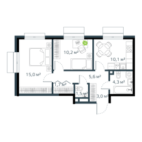 Квартира 51,4 м², 2-комнатная - изображение 1
