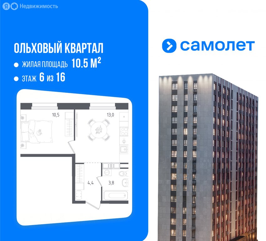 Варианты планировок ЖК «Ольховый Квартал» - планировка 6