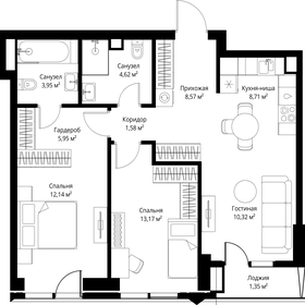 Квартира 70,4 м², 2-комнатная - изображение 2