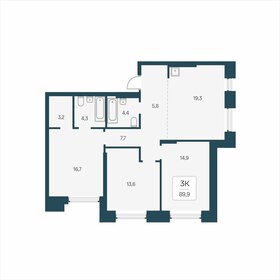 Квартира 89,9 м², 3-комнатная - изображение 1