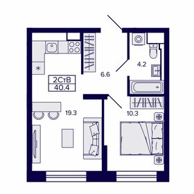 Квартира 40,4 м², 2-комнатная - изображение 1