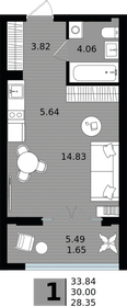 Квартира 30 м², студия - изображение 1