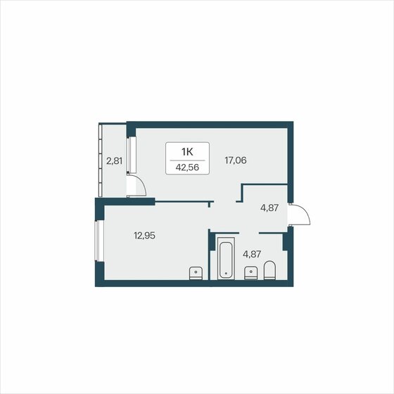 40,9 м², 1-комнатная квартира 4 500 000 ₽ - изображение 90